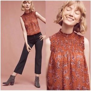 Anthropologie Maeve Darby Sleeveless leopard blouse